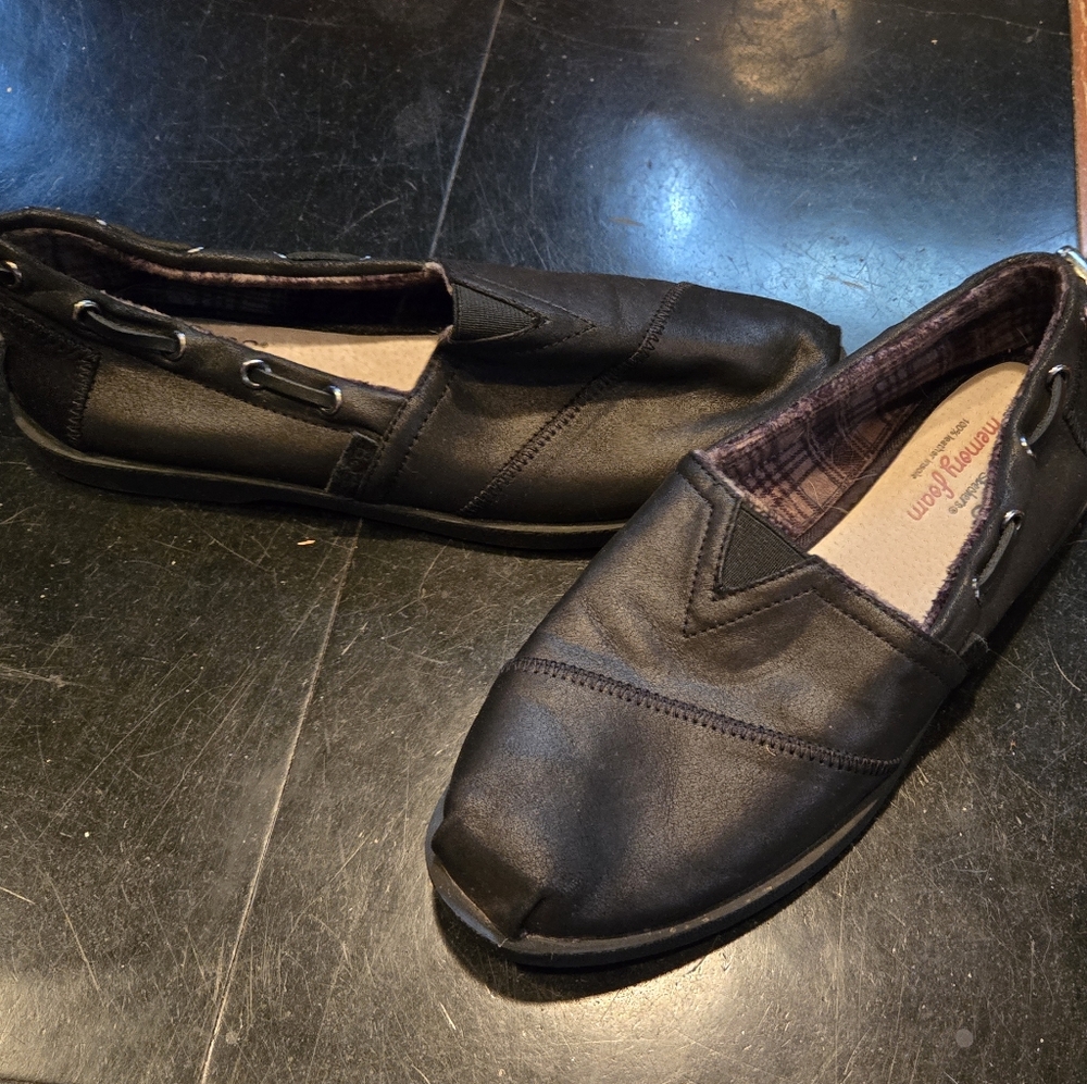 Bobs From Sketchers Memory Foam Slip On Shoes Bla… - image 7